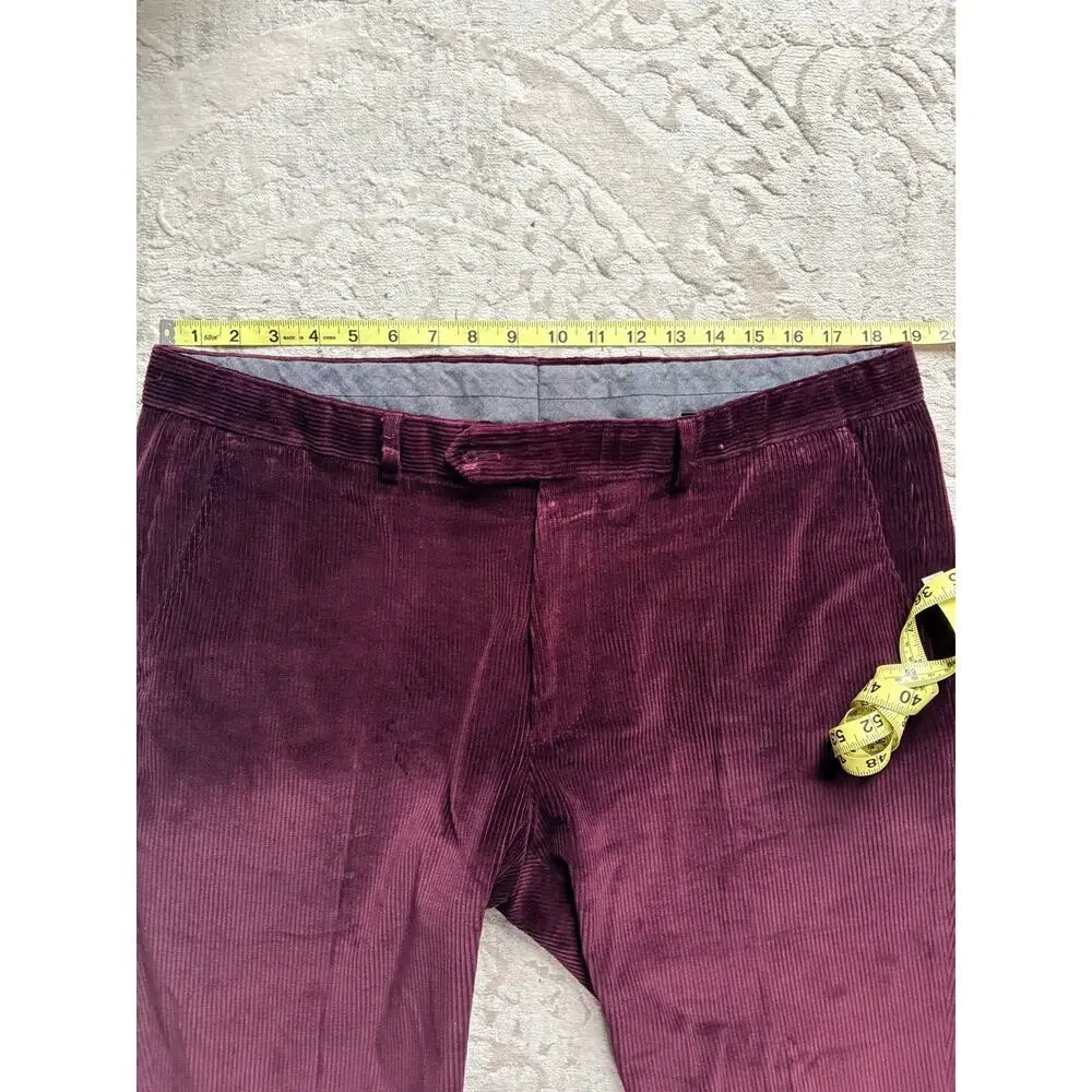 Todd Snyder Men's Burgundy Corduroy Pants Men’s 36x30 Sutton Fit Italy Fabric